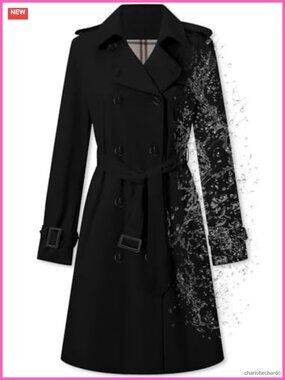 Double Breasted Waterproof Trench Coat with Belt